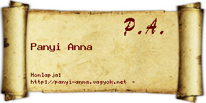 Panyi Anna névjegykártya